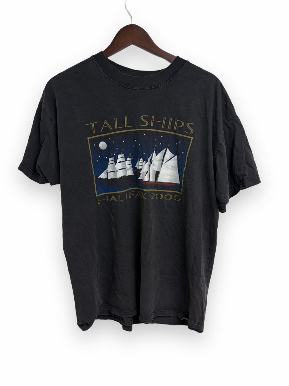 Gildan Black Tall Ships Halifax 2000 Graphic Tee vintage Y2K men’s large short